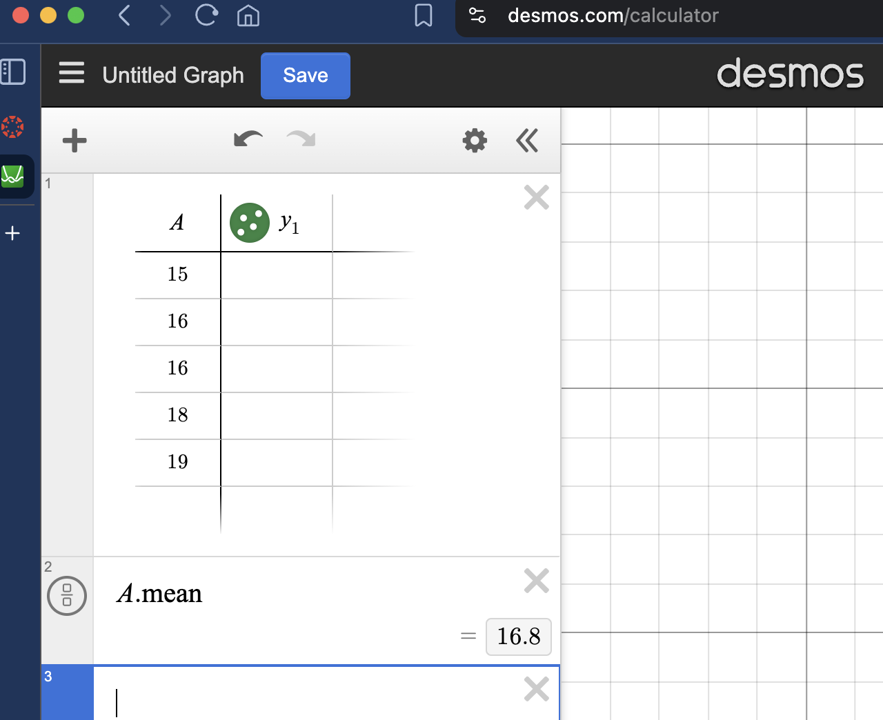 Calculating the mean in Desmos