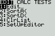 TI-84 edit menu