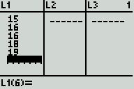 TI-84 entering values in the list