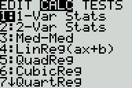 TI-84 Choosing the 1-variable statistics